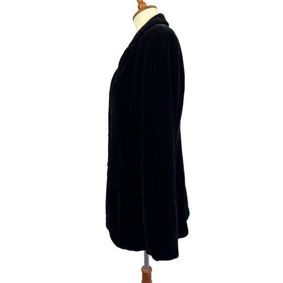 Annie Alexander Fitted Blazer Women's 16 Black Velvet 1990s - Picture 2 of 11
